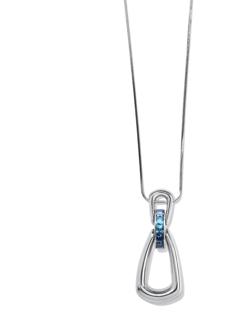 Front of a size O/S Spectrum Blue Heart Necklace in Blue in Blue by Brighton. | dia_product_style_image_id:331199